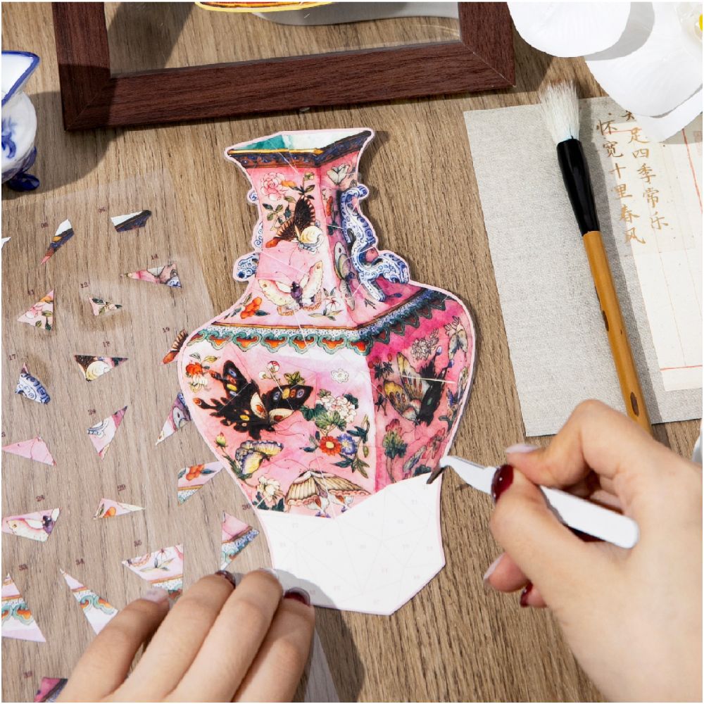 Chinese Style Porcelain PET Stickers 3 sheets 4 designs - ViktaShop