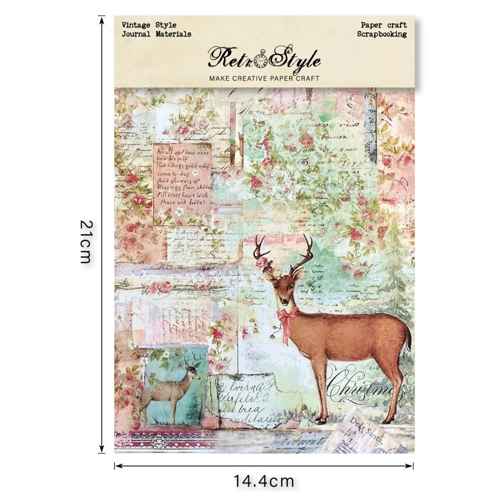 Christmas series material paper 16 Sheets 14cm x 21cm - ViktaShop