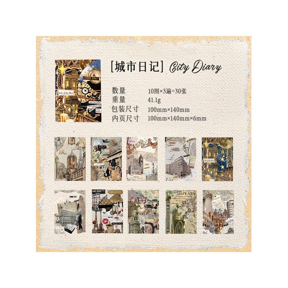Collage Workshop Series Material Paper 6 Designs 30 Pcs - ViktaShop