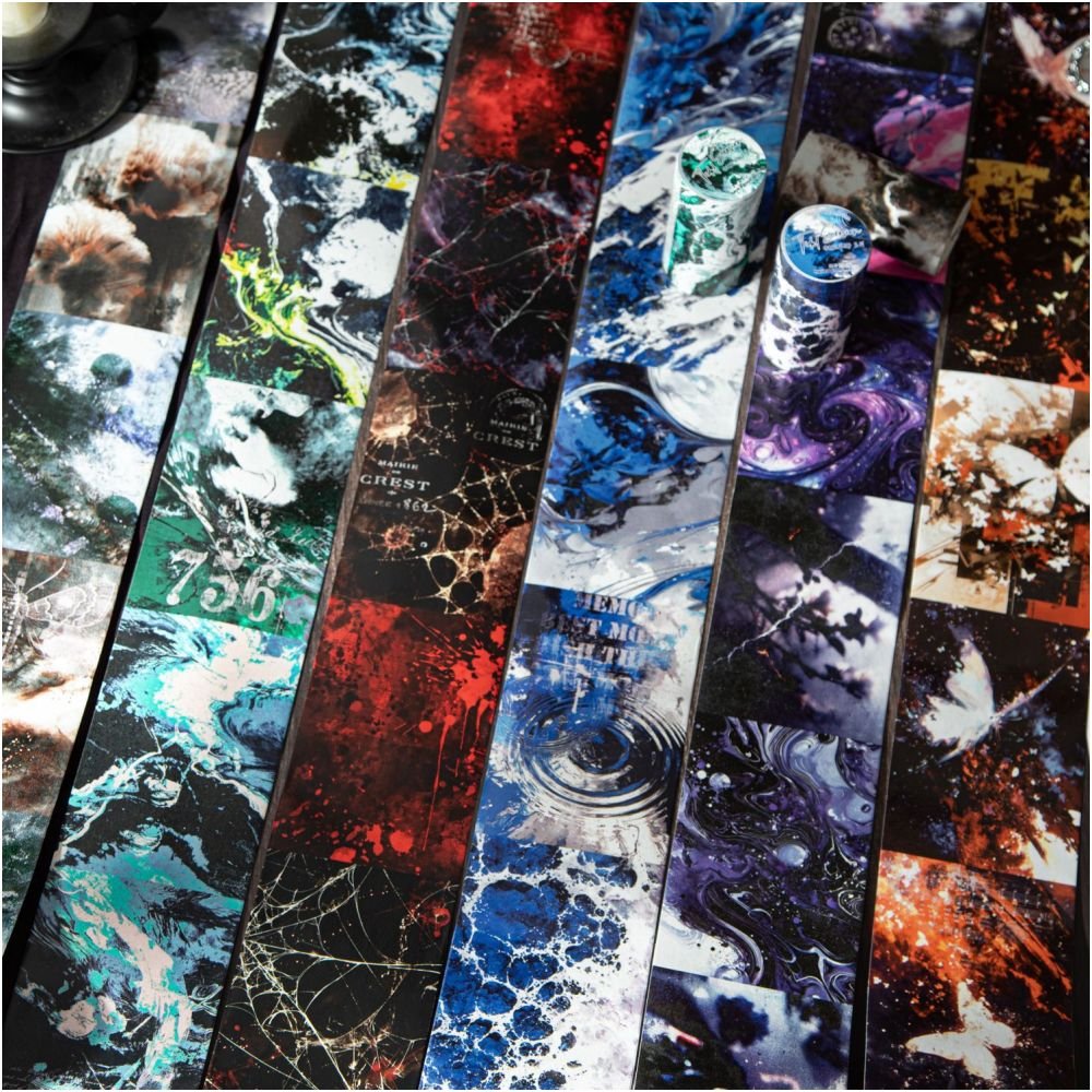 Dark Style Large Size Background Washi Tape 8cm / 2m - ViktaShop