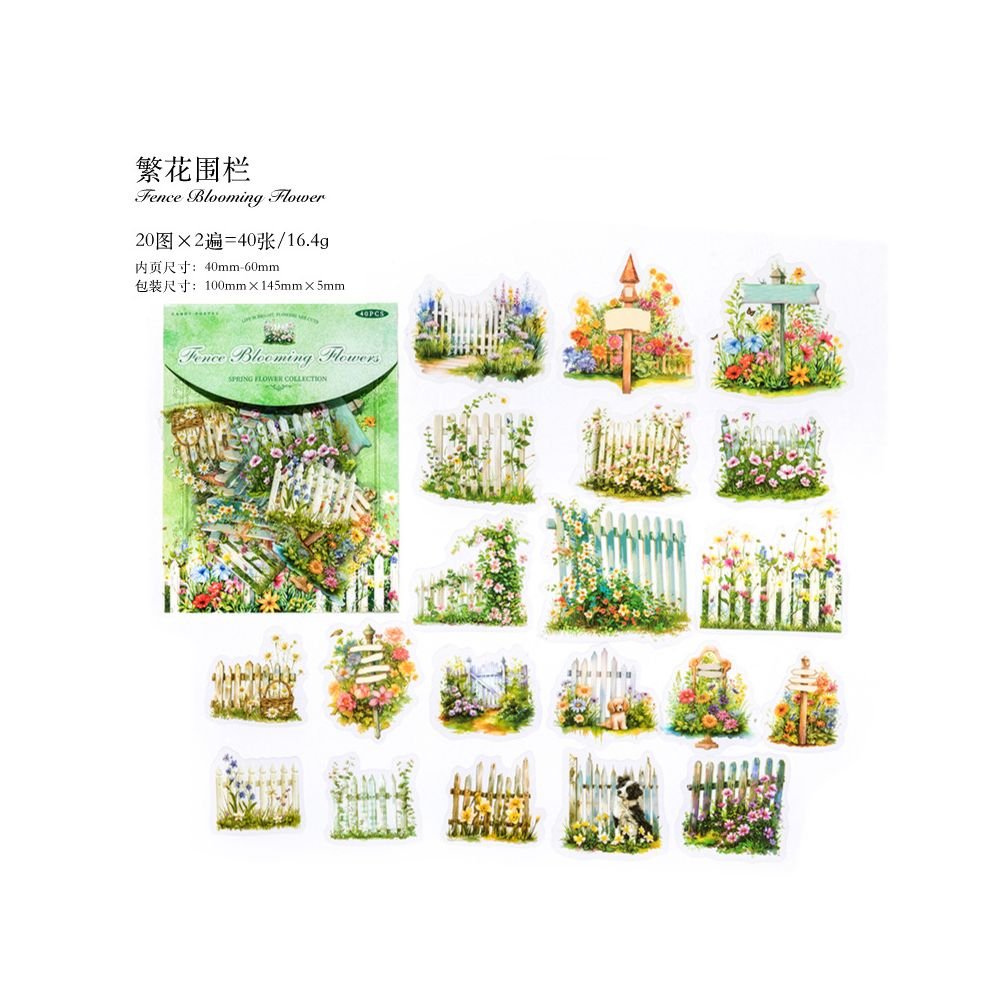 Diary Series Floral and Pastoral PET Stickers 6 Designs 40 Sheets - ViktaShop
