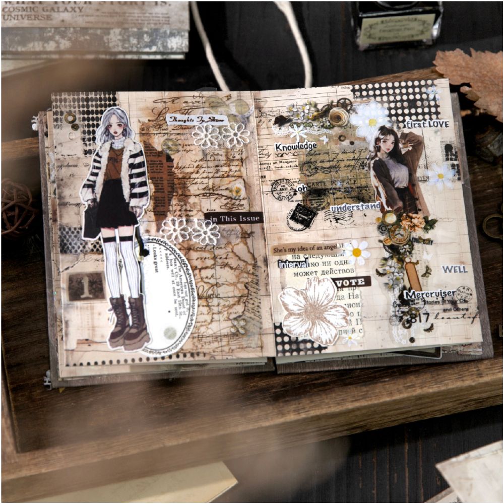 Diary Series Vintage Material Book 4 Styles - ViktaShop