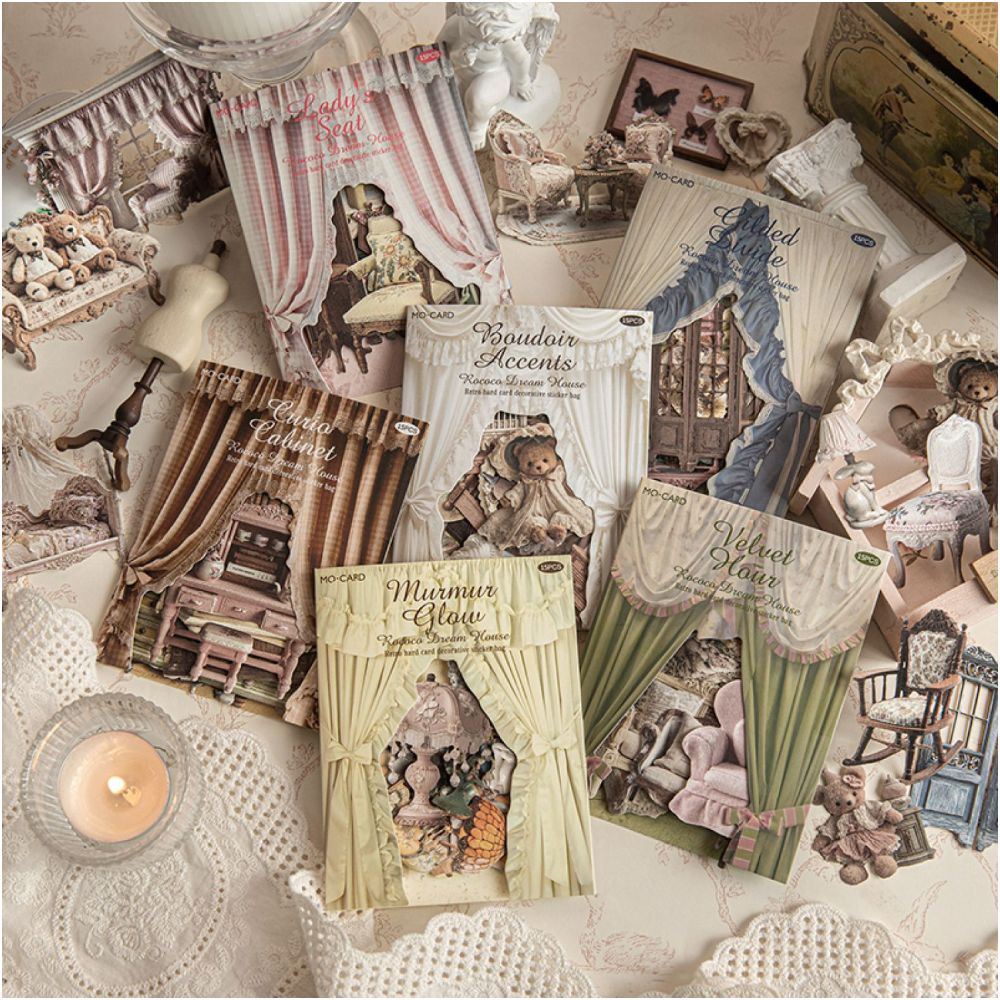 Dream House Series Hard Card Stickers 15 Sheets 6 Styles - ViktaShop