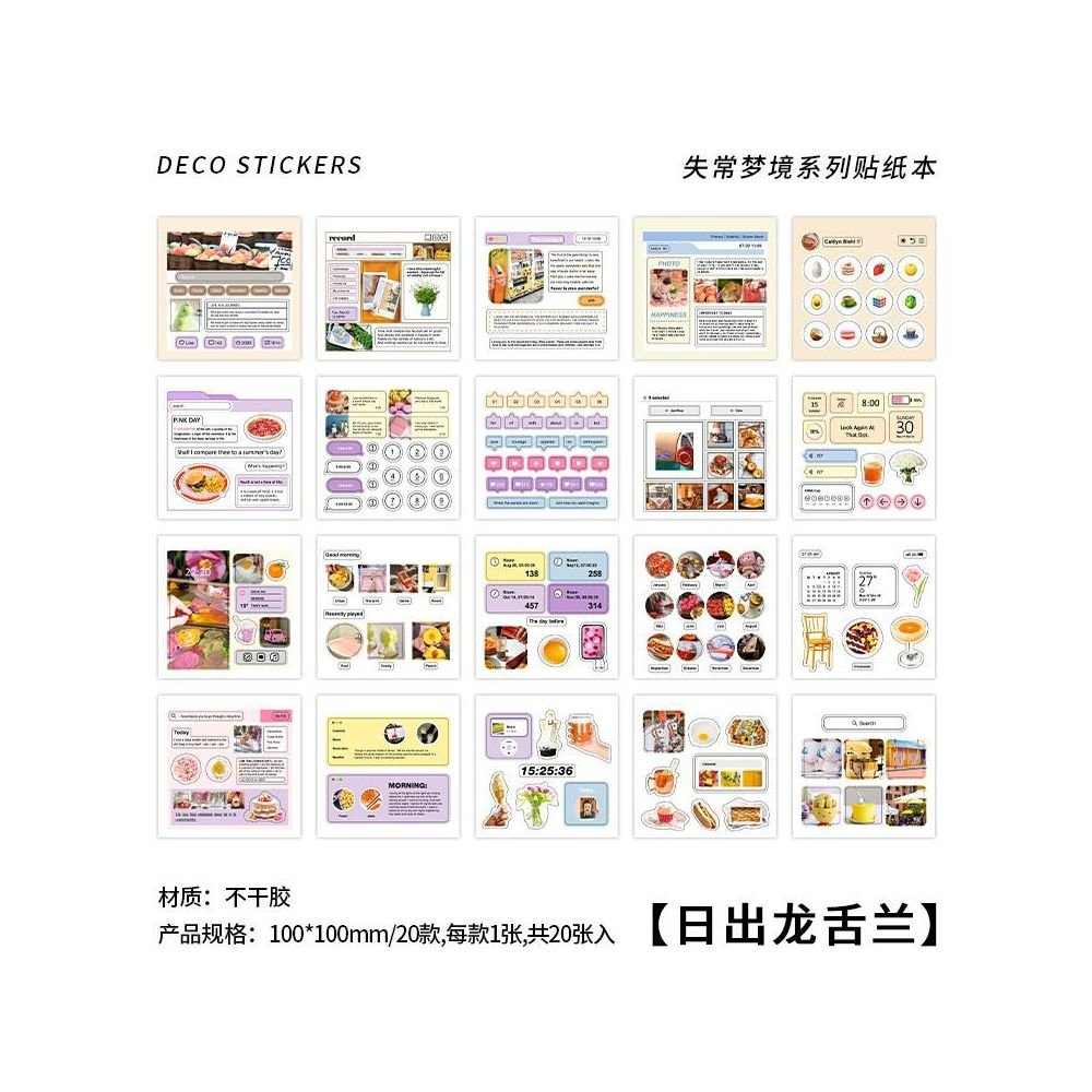 Dream Series Sticker Book 4 Types 20 Sheets - ViktaShop