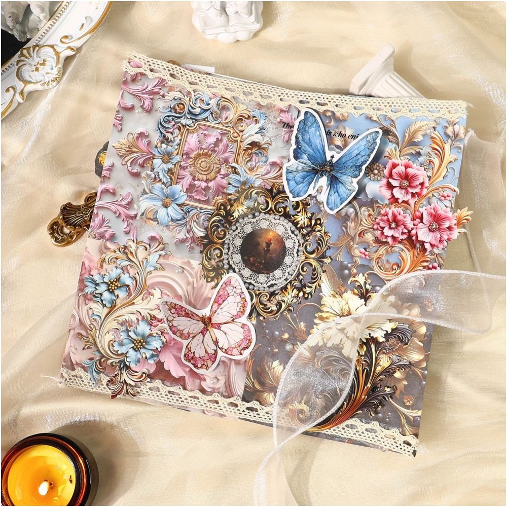 Elegant Baroque Series Retro Material Paper 15 Sheets 12cm x 12cm - ViktaShop