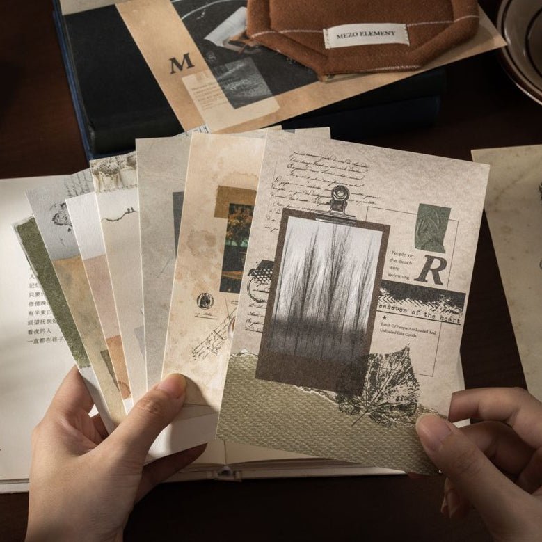 Emotions of Poetry Series Retro Material Paper 10 Sheets 6 Styles - ViktaShop
