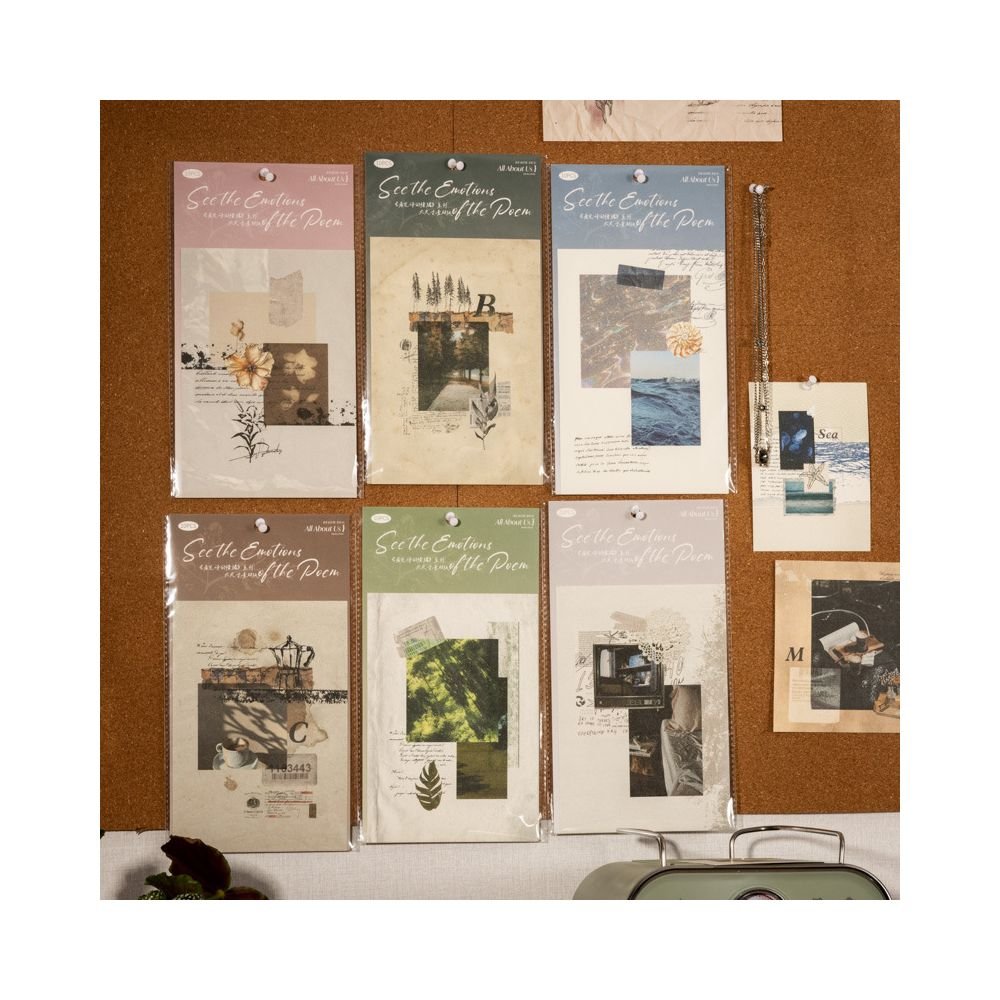 Emotions of Poetry Series Retro Material Paper 10 Sheets 6 Styles - ViktaShop