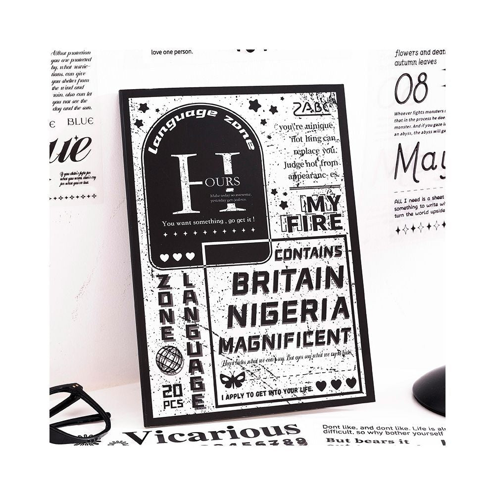 English Alphabet Notebook Sticker Book 20 Sheets 2 Types - ViktaShop