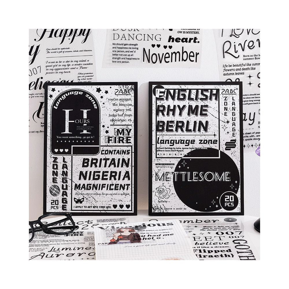 English Alphabet Notebook Sticker Book 20 Sheets 2 Types - ViktaShop