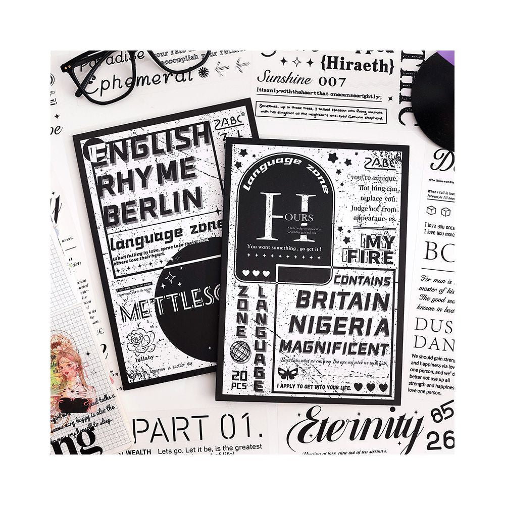 English Alphabet Notebook Sticker Book 20 Sheets 2 Types - ViktaShop