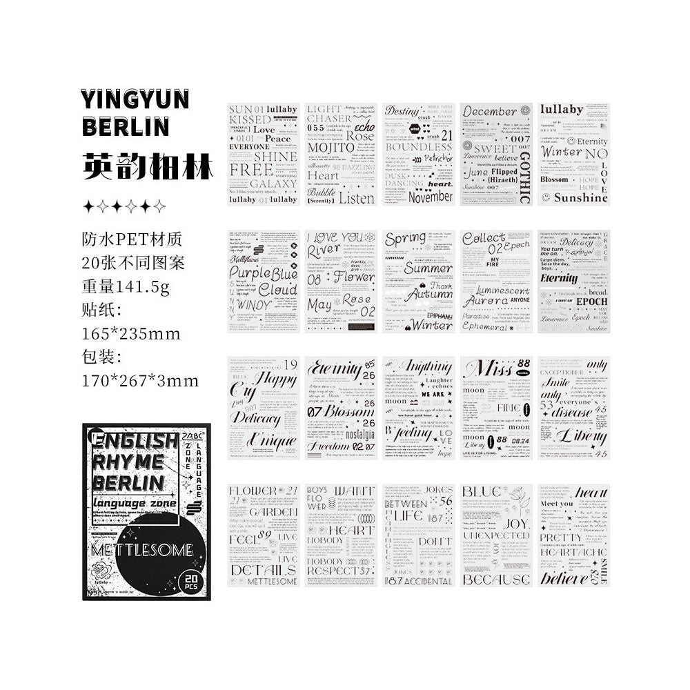 English Alphabet Notebook Sticker Book 20 Sheets 2 Types - ViktaShop