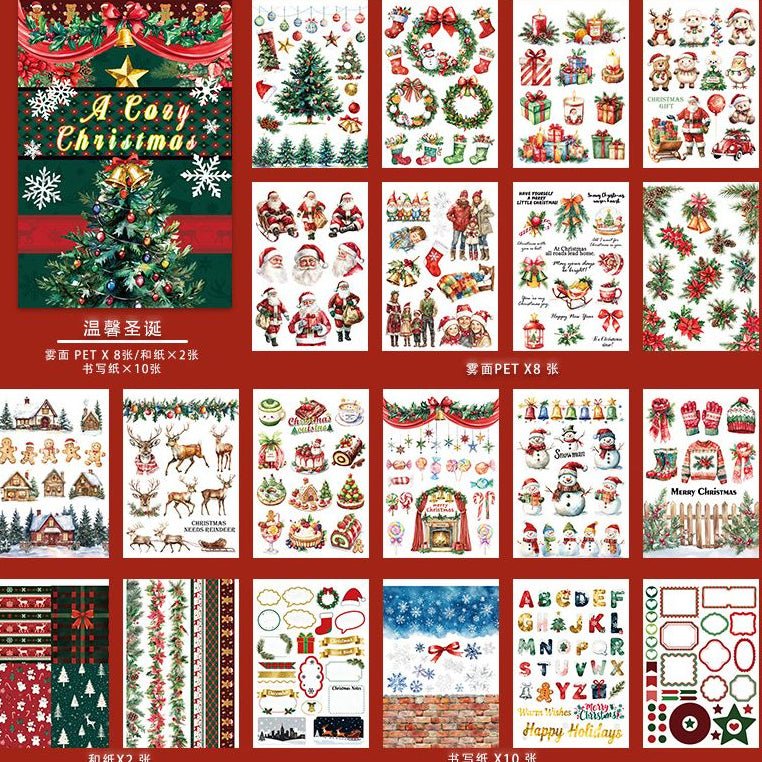 European retro style journal characters sticker book 7 Styles - ViktaShop