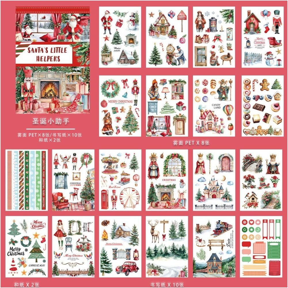 European retro style journal characters sticker book 7 Styles - ViktaShop