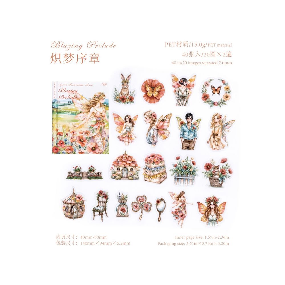 Fantasy Fairy Series PET Stickers 6 Styles 40 Pcs - ViktaShop