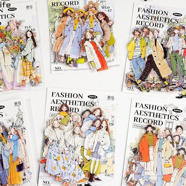Fashion Aesthetics Series Character PET Stickers 6 Designs 20 Pcs - ViktaShop