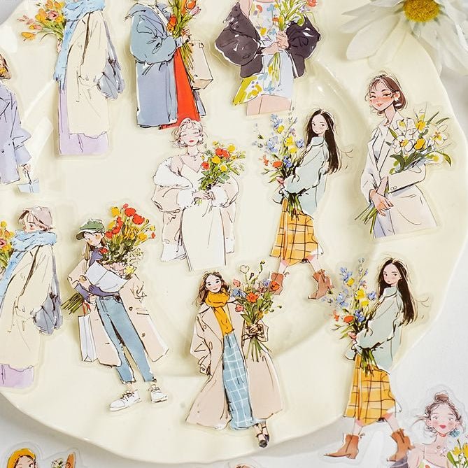 Fashion Aesthetics Series Character PET Stickers 6 Designs 20 Pcs - ViktaShop