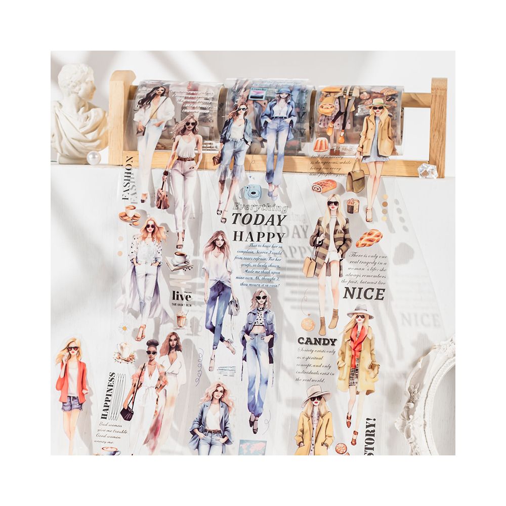 Fashion Magazine Series Character PET Tape 5 5cm x 2m - ViktaShop