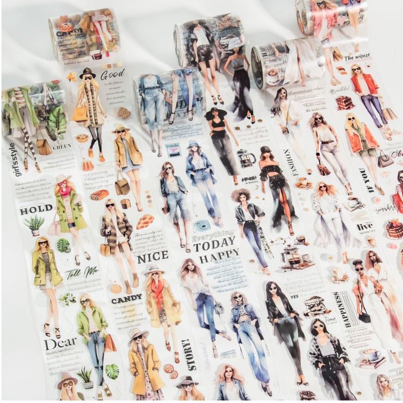 Fashion Magazine Series Character PET Tape 5 5cm x 2m - ViktaShop