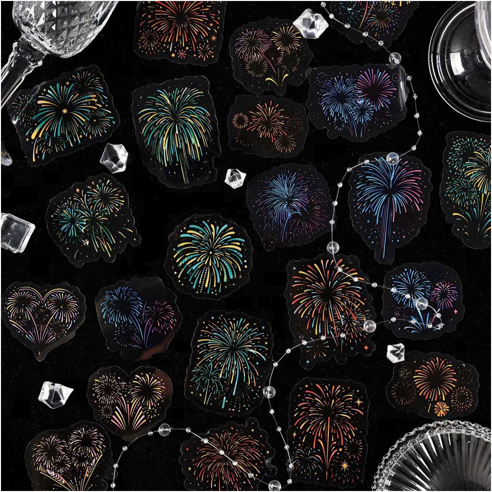 Fireworks Series PET Stickers 15 sheets 4 Styles - ViktaShop