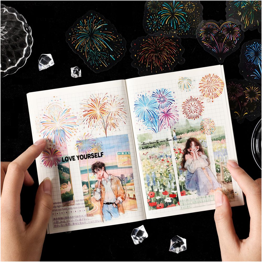 Fireworks Series PET Stickers 15 sheets 4 Styles - ViktaShop