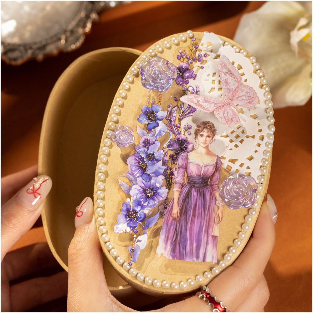 Floral Beaded Series PET Stickers 6 Styles 20 Pcs - ViktaShop