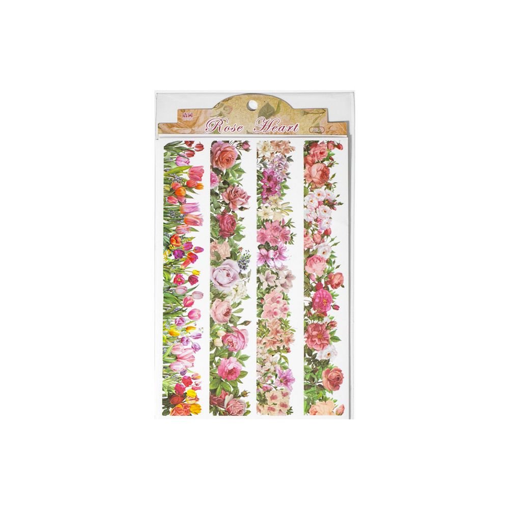 Floral Garden Series Washi Stickers 4 sheets 4 designs - ViktaShop