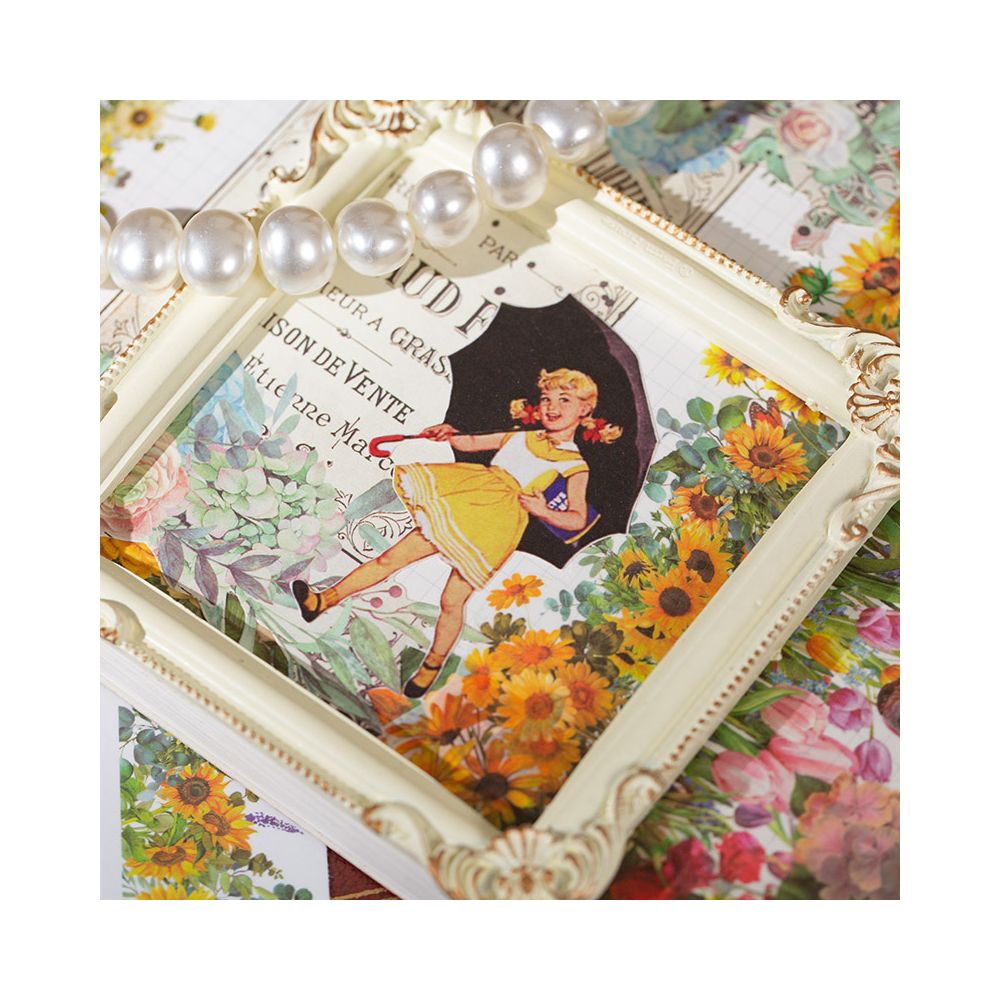 Floral Garden Series Washi Stickers 4 sheets 4 designs - ViktaShop