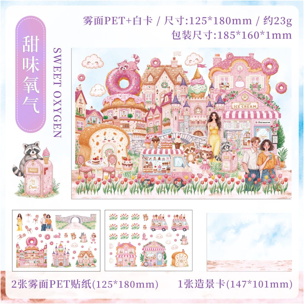Floral Path Fantasy Journey Series PET Stickers 3 Sheets 4 Designs - ViktaShop
