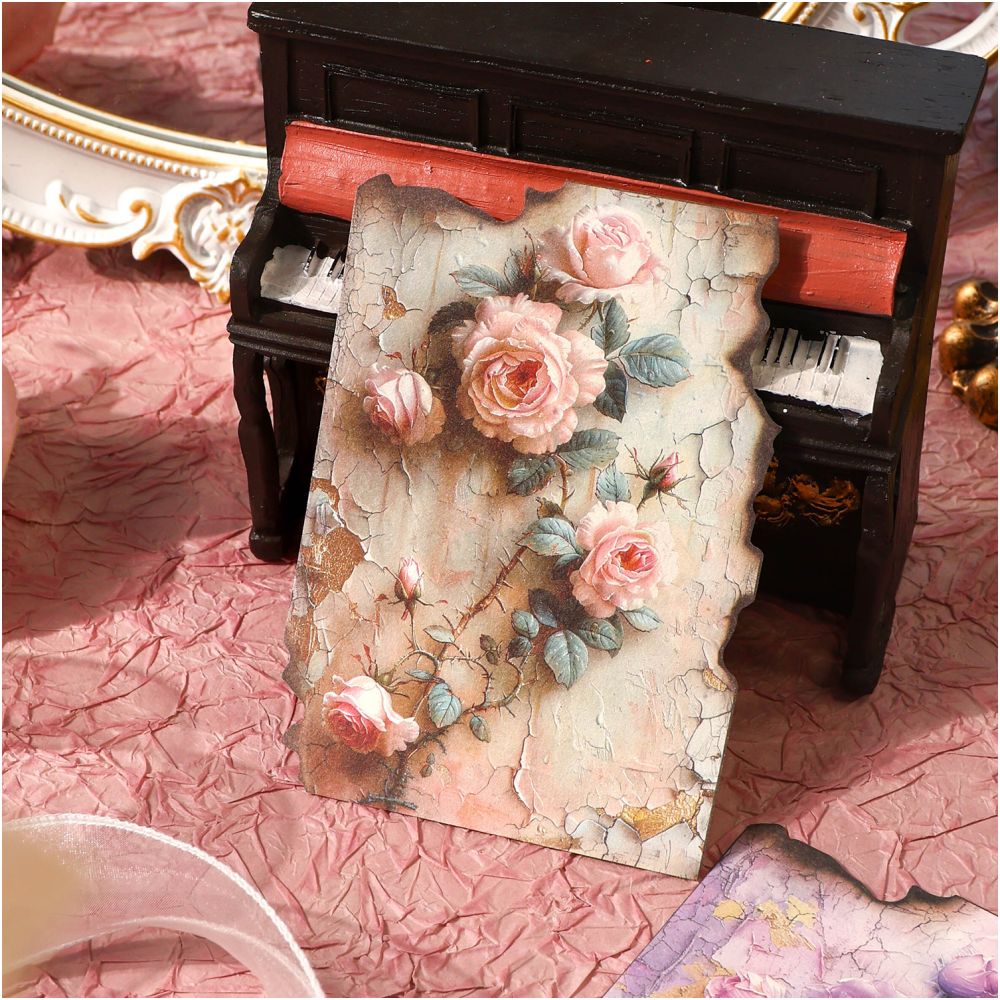 Floral Series Retro Butterfly and Flower Material Paper 30 sheets 4 Styles - ViktaShop