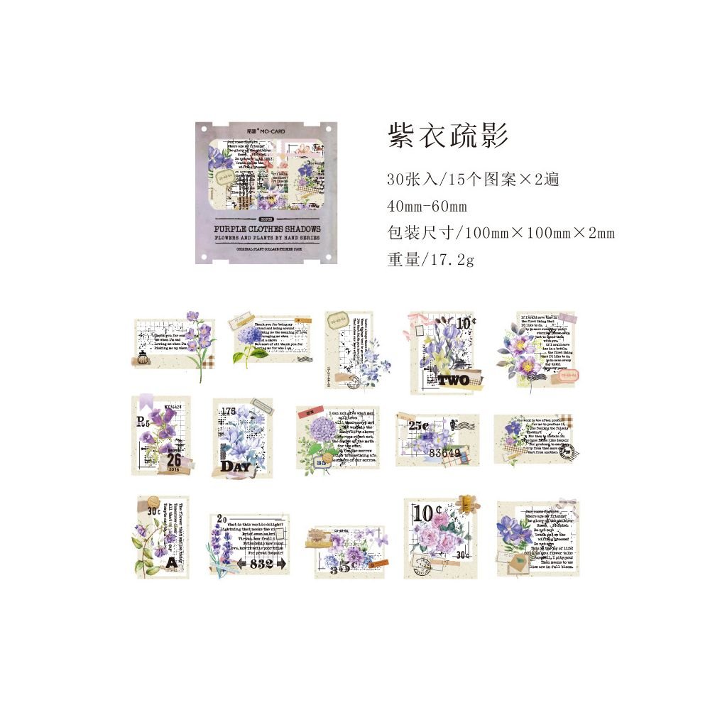 Flower and Plant Series PET Stickers 6 Styles 30 Pcs - ViktaShop