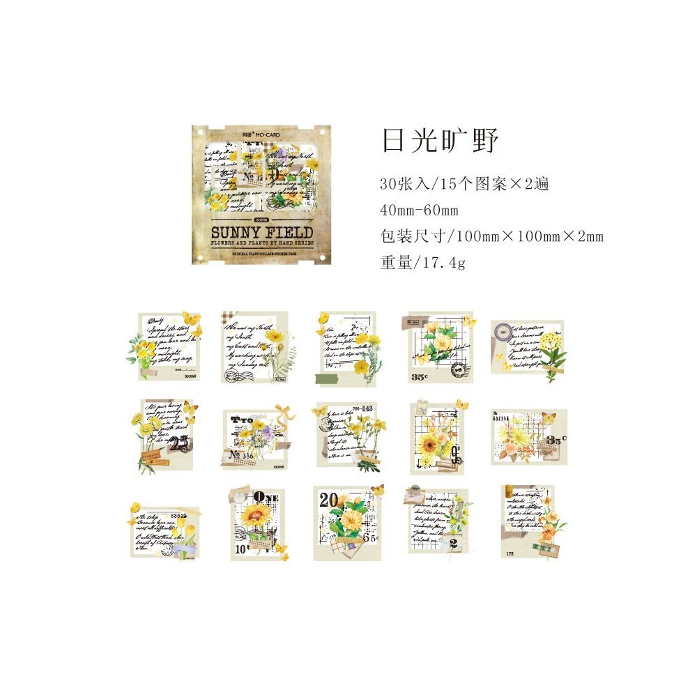 Flower and Plant Series PET Stickers 6 Styles 30 Pcs - ViktaShop