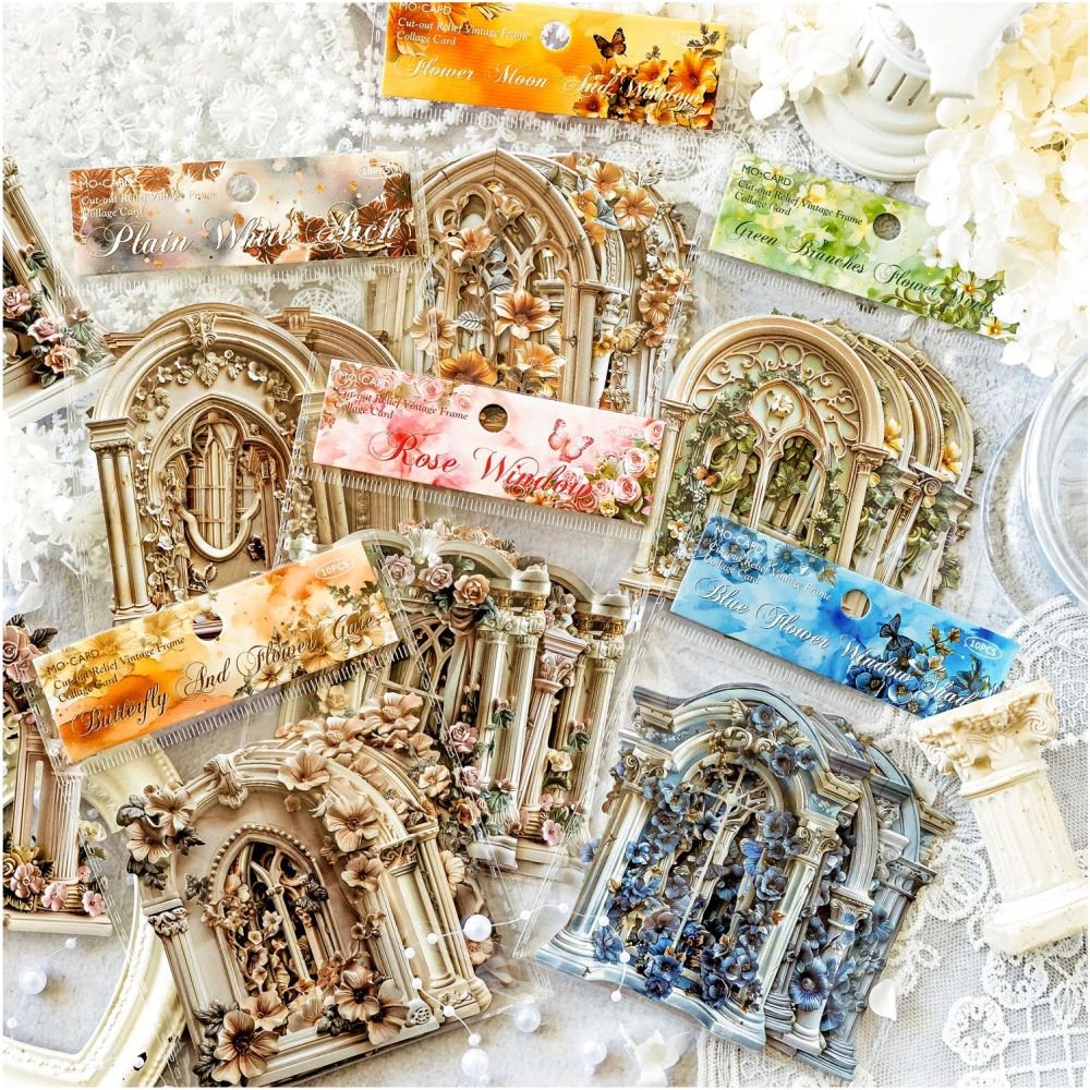 Flower Room Romantic Hard Card Stickers 7 Styles 10 Sheets - ViktaShop