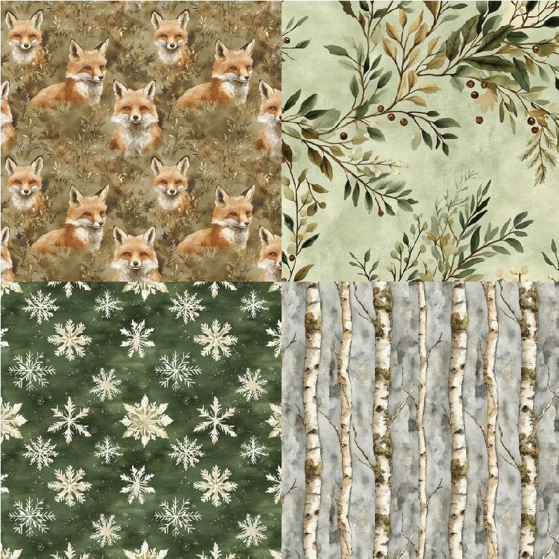 Forest winter material paper 24 Sheets - ViktaShop