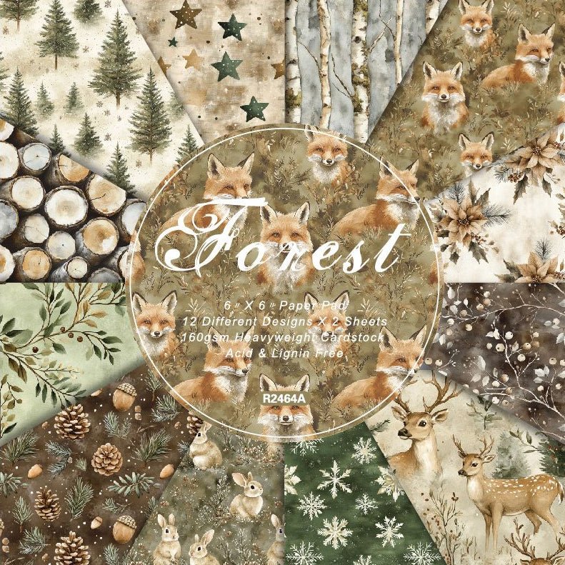 Forest winter material paper 24 Sheets - ViktaShop