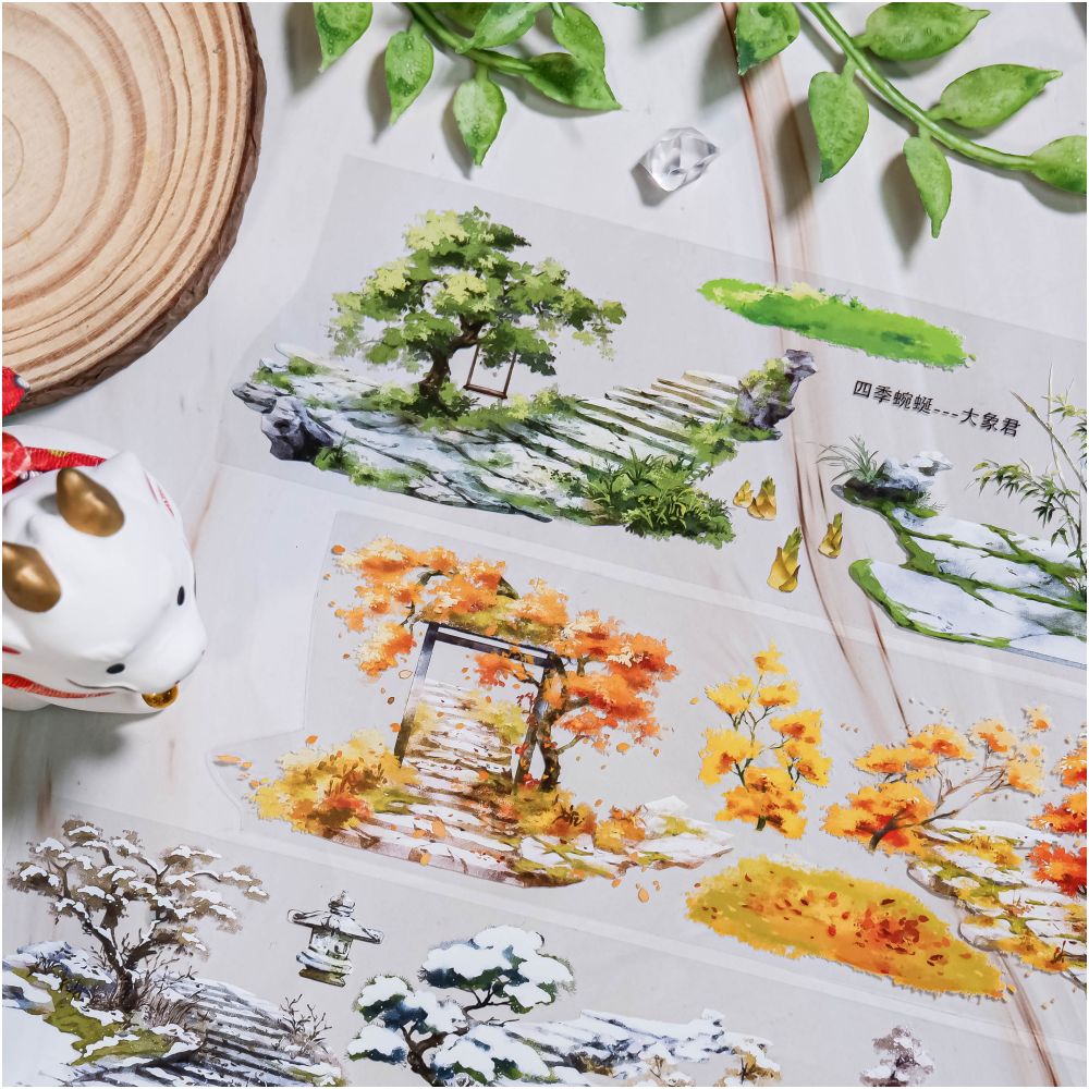 Four seasons landscape series PET Tape 6cm x 1m - ViktaShop
