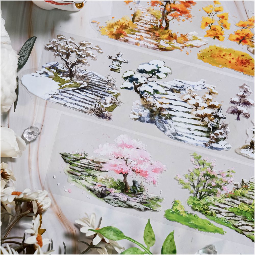 Four seasons landscape series PET Tape 6cm x 1m - ViktaShop