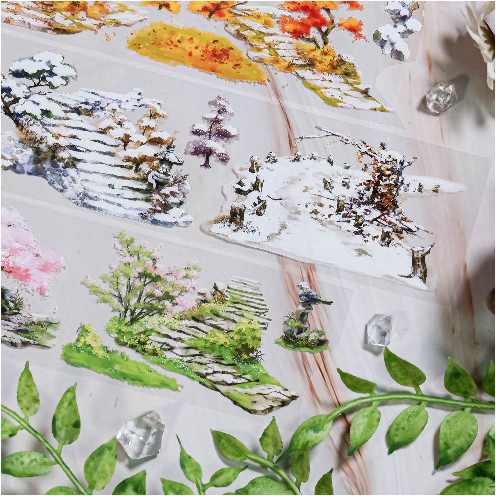 Four seasons landscape series PET Tape 6cm x 1m - ViktaShop