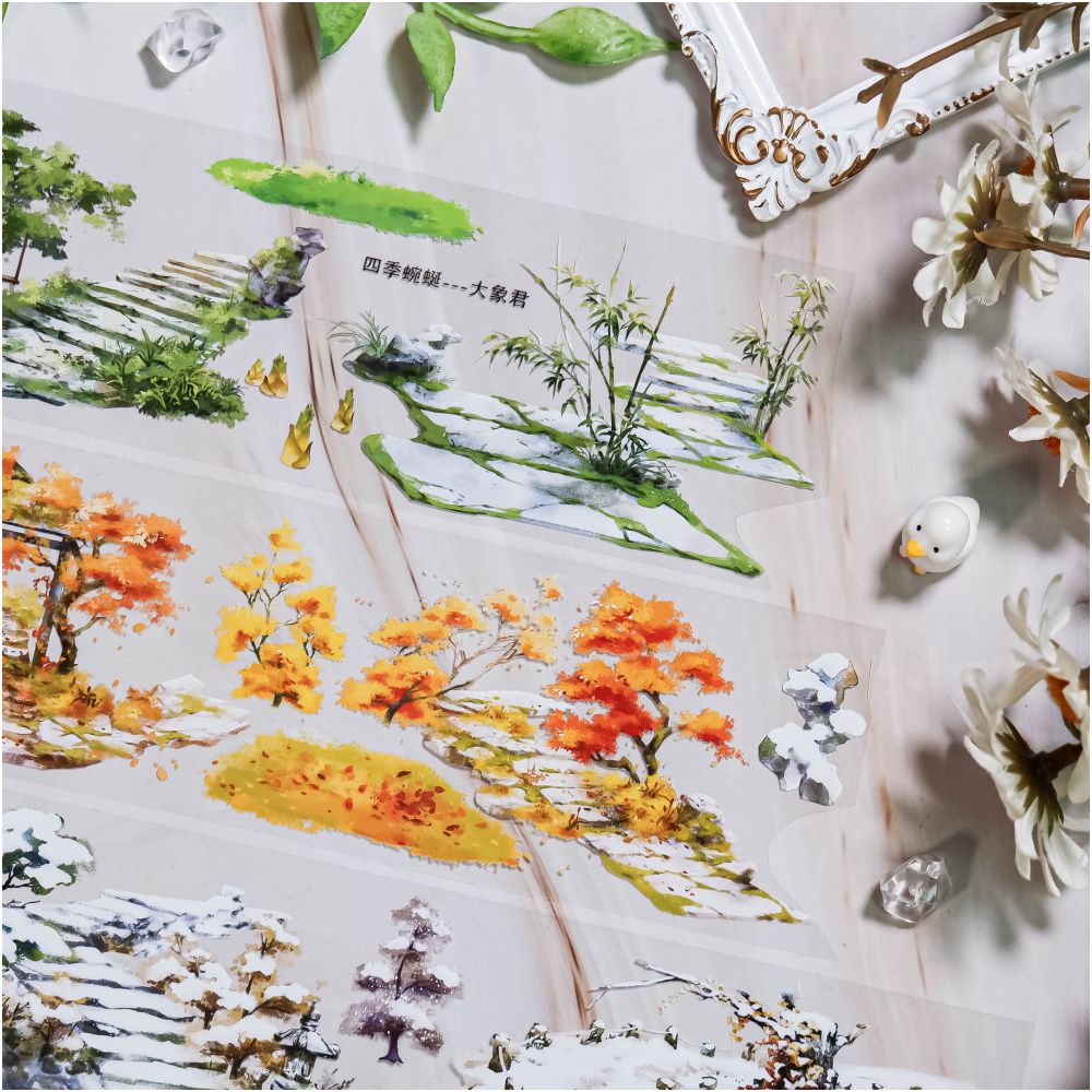 Four seasons landscape series PET Tape 6cm x 1m - ViktaShop