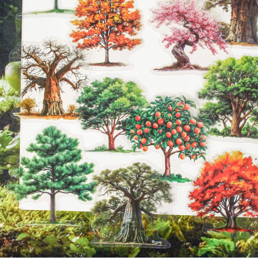 Four Seasons Series Tree PET stikers 15 pcs - ViktaShop