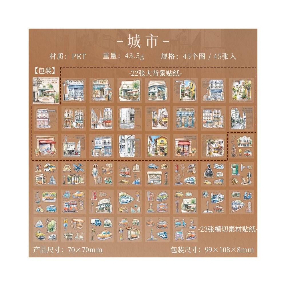 Garden at the End of the City Series Sticker Box 2 Types - ViktaShop