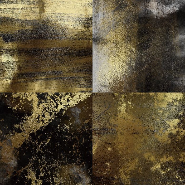 Gold and black material paper 24 Sheets - ViktaShop