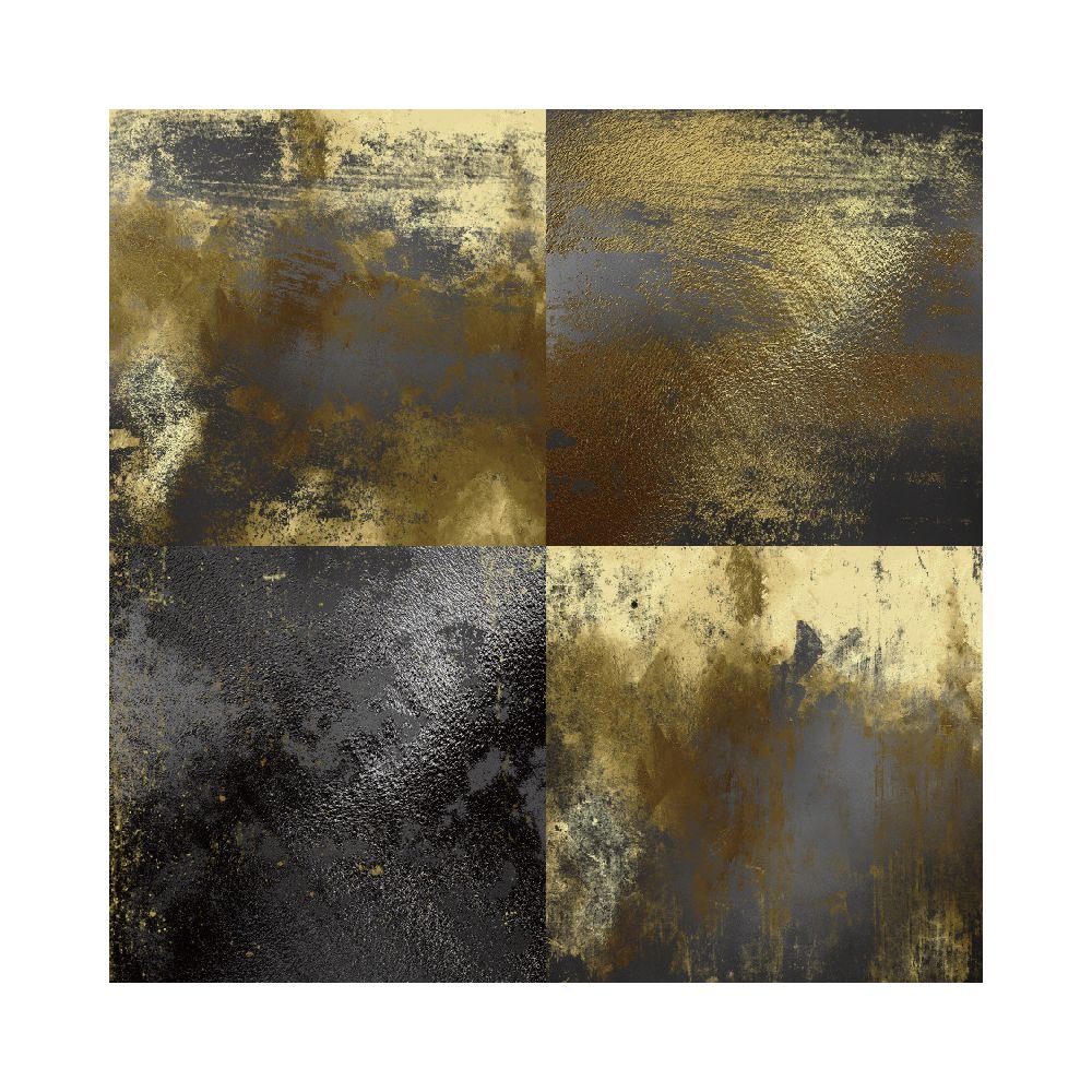 Gold and black material paper 24 Sheets - ViktaShop