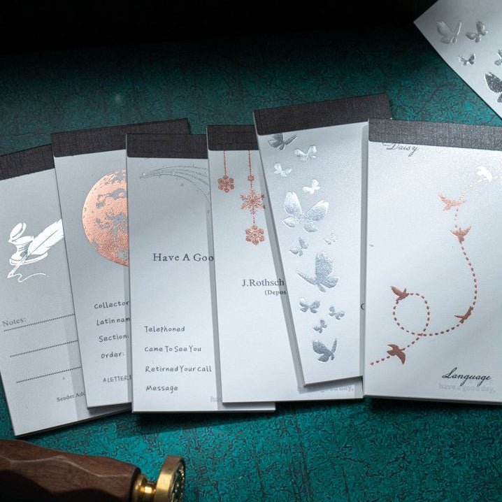 Gold and Silver Foil Stamping Material Paper 6 Styles 20 Sheets - ViktaShop