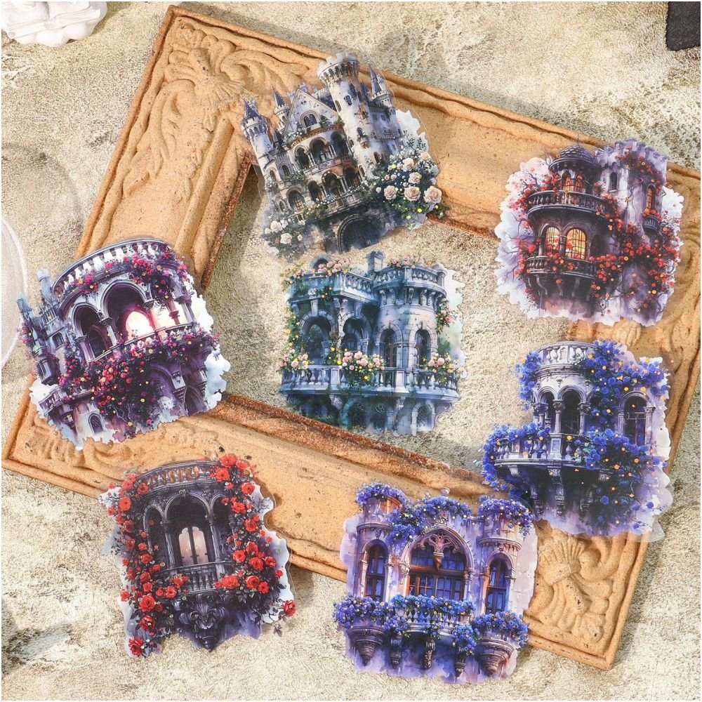 Gothic Floral Garden Series PET Stickers 4 Designs 10 Pcs - ViktaShop