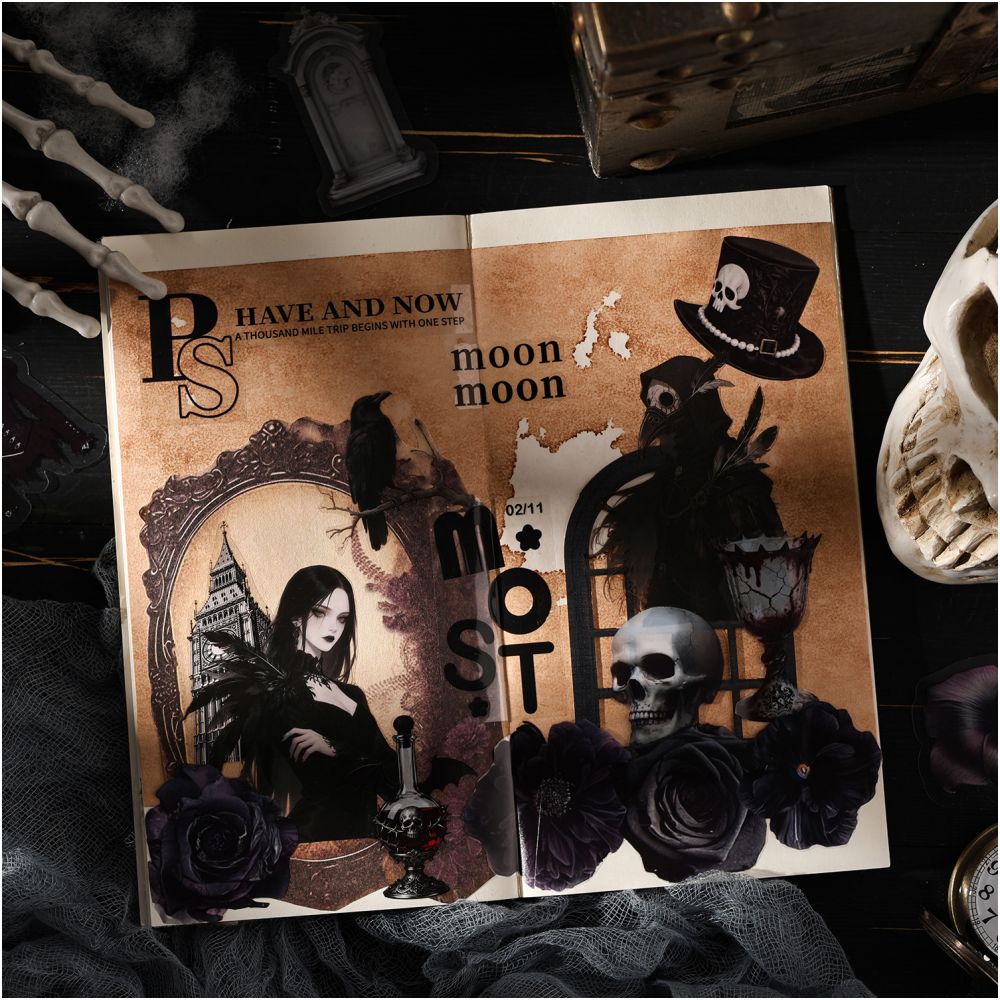 Gothic Phantom Series PET Stickers 15 Sheets 6 Designs - ViktaShop