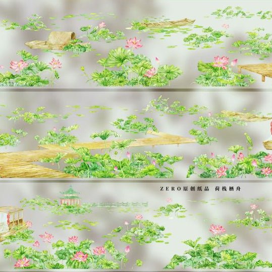 Green Graslland Leaves Nature PET Tape 7 Style - ViktaShop