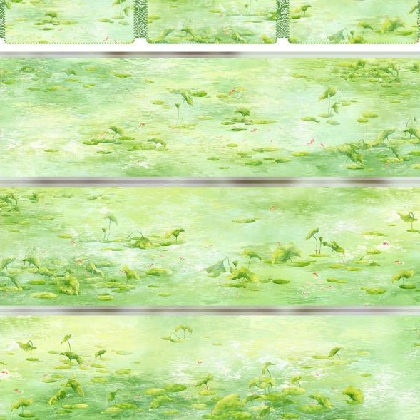 Green Graslland Leaves Nature PET Tape 7 Style - ViktaShop