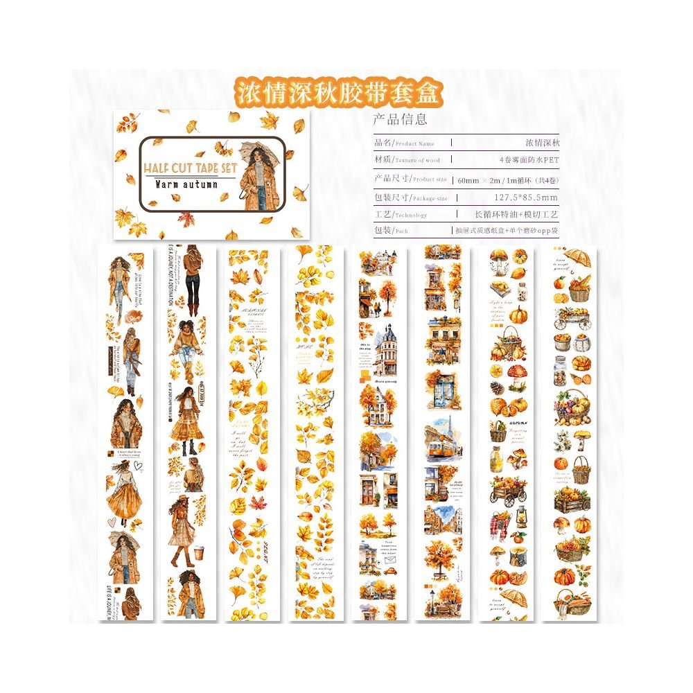 Half Cut PET tape set 6 cm 2 m 18 Types - ViktaShop