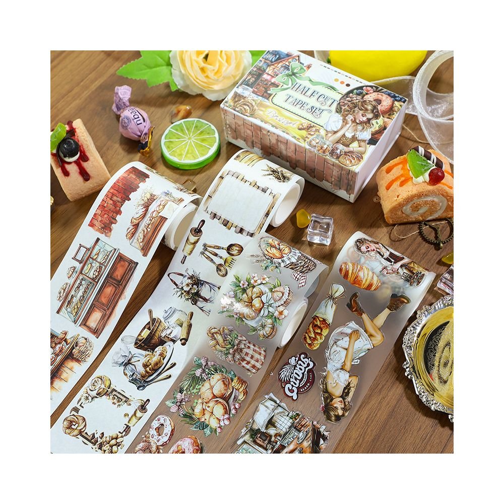 Half Cut PET tape set 6cm x 2m 10 Styles - ViktaShop