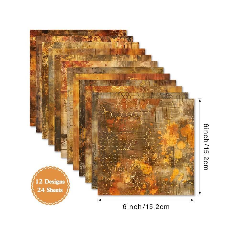 Honeyed material paper 24 Pcs 15cm x 15cm - ViktaShop